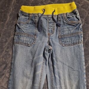 Kids Blue Jeans with Yellow Waistband